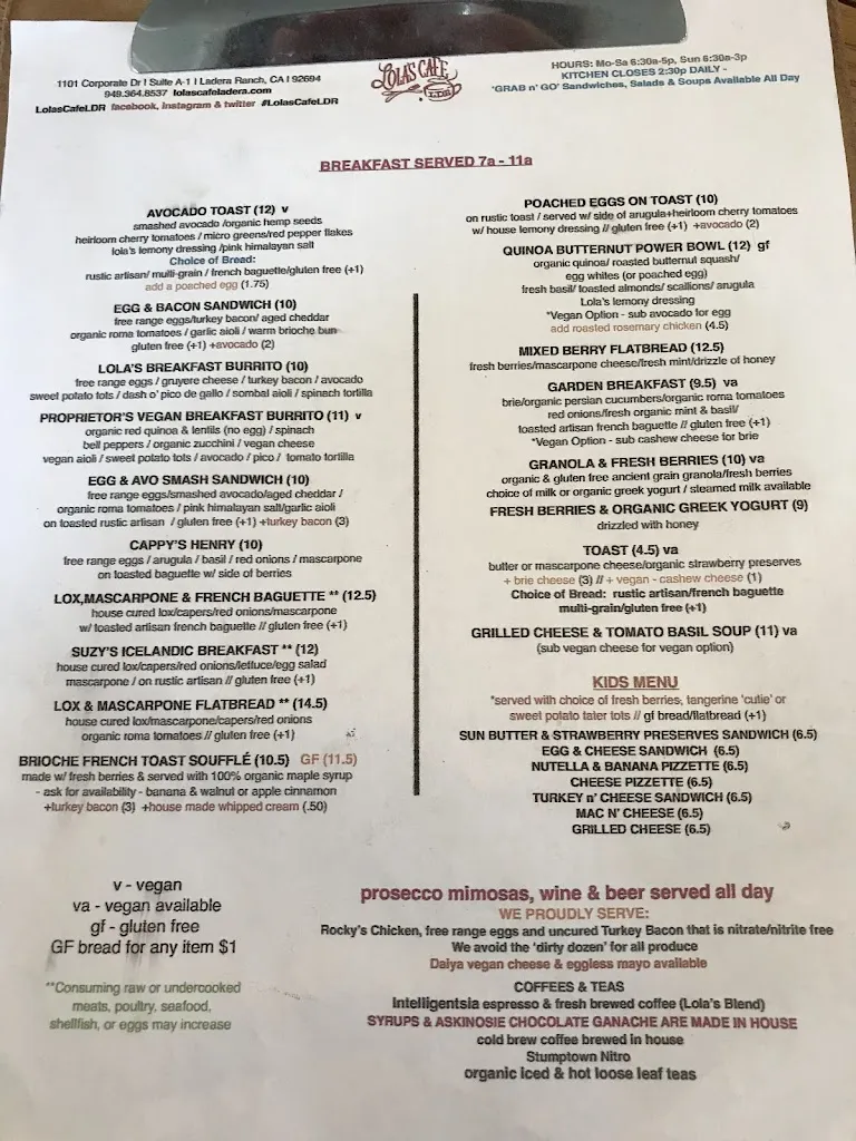 Menu_Lola's Cafe_Ladera Ranch, CA_image_old_2