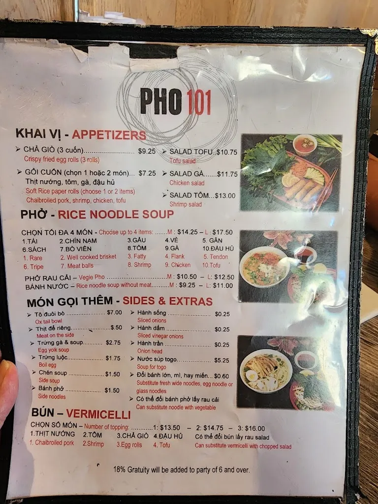 Menu_Pho 101_Westminster, CA_image_old_3