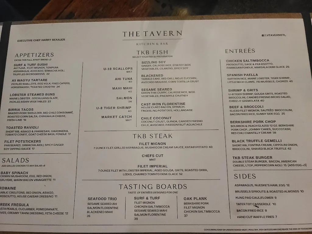 Menu_The Tavern Kitchen & Bar_St. Louis, MO_image_old_2