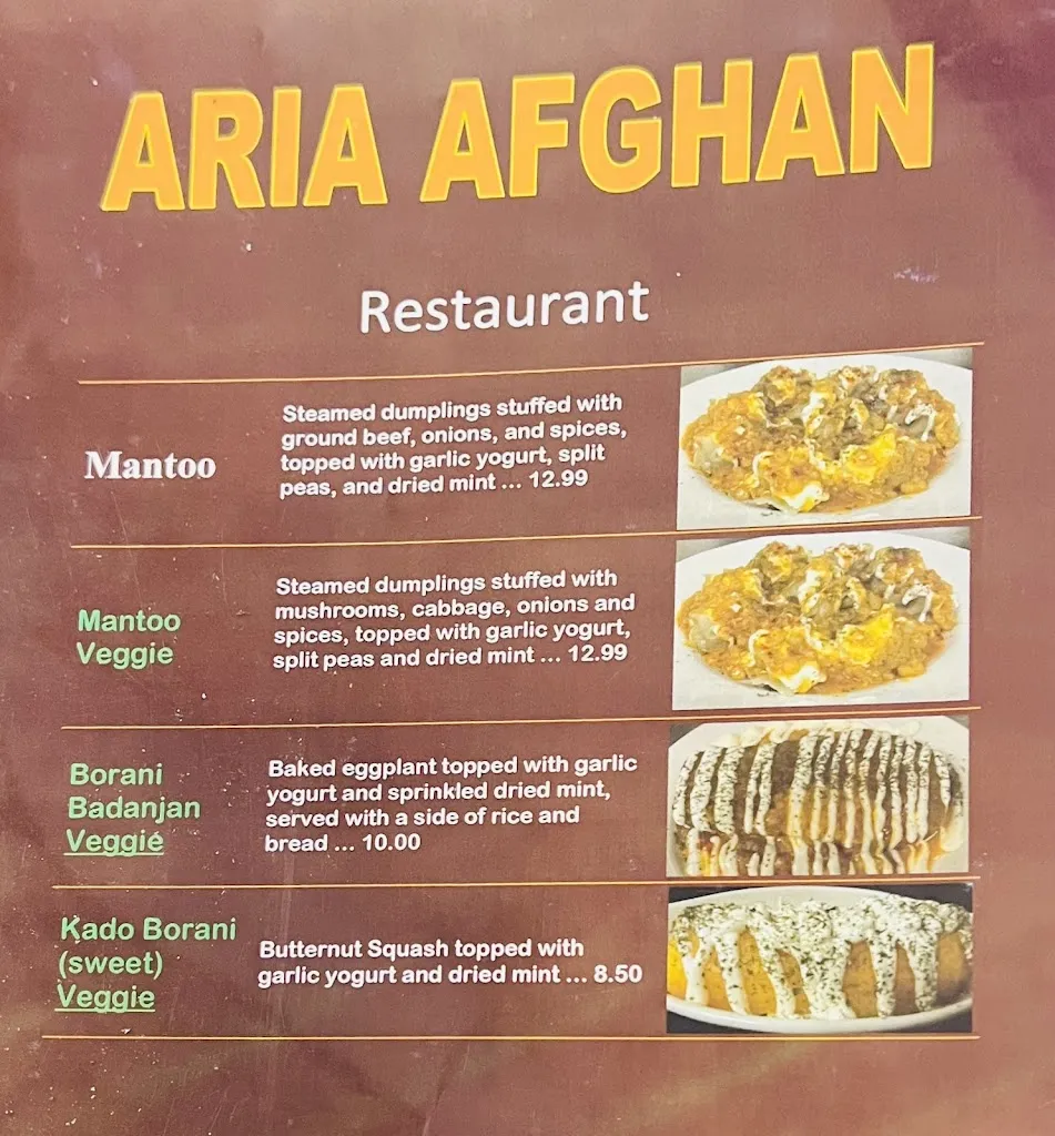 Menu_Aria Afghan Restaurant_North Highlands, CA_image_old_1