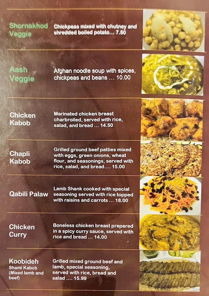 Menu_Aria Afghan Restaurant_North Highlands, CA_image_old_2