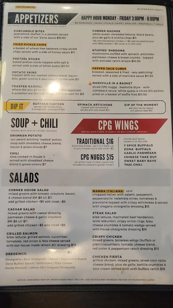 Menu_The Corner Pub and Grill_Valley Park, MO_image_old_2