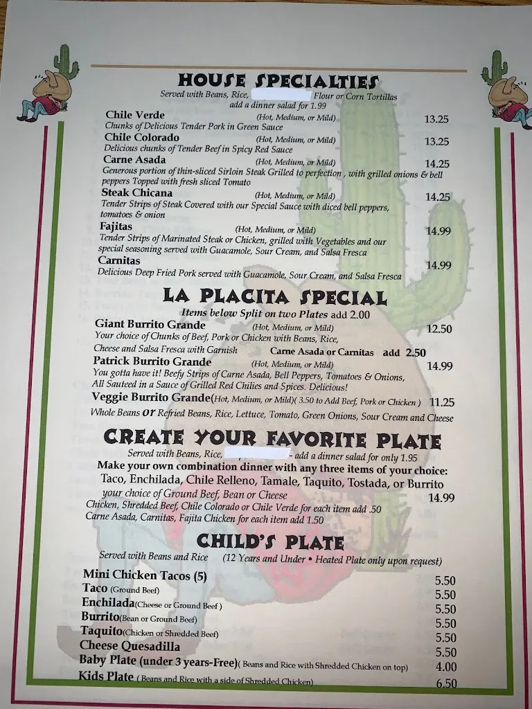 Menu_La Placita_Orangevale, CA_image_old_2
