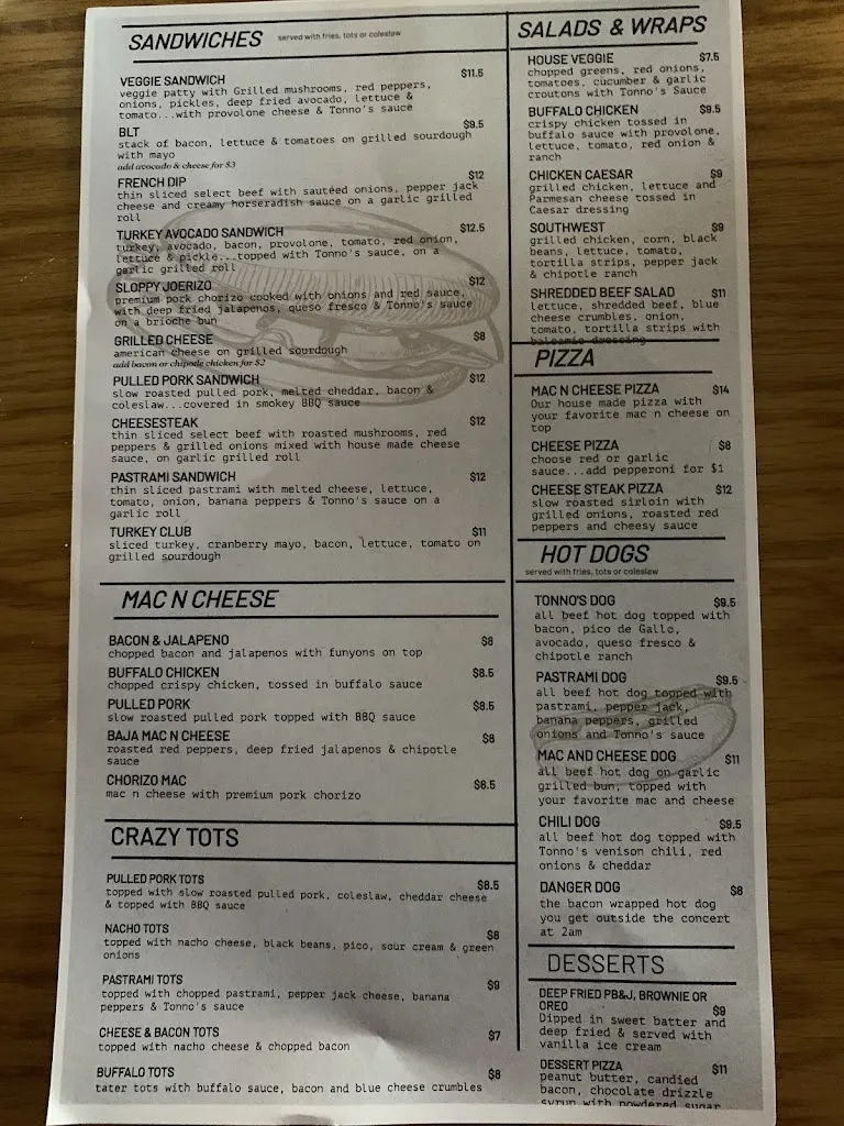 Menu_Tonno's Sports Bar & Grill_Orangevale, CA_image_old_2