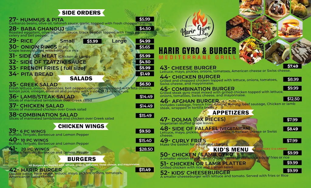 Menu_Harir Gyro and Burger حرير جيرو و برگر_Orangevale, CA_image_old_2