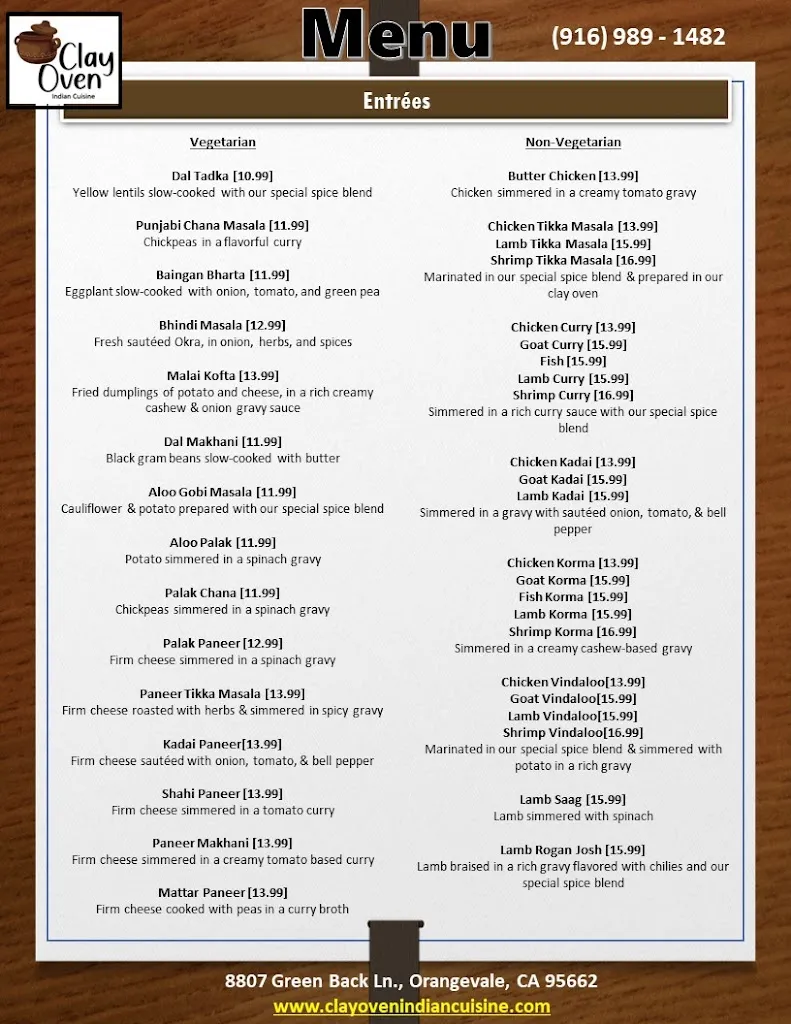 Menu_Clay Oven Indian Cuisine_Orangevale, CA_image_old_3