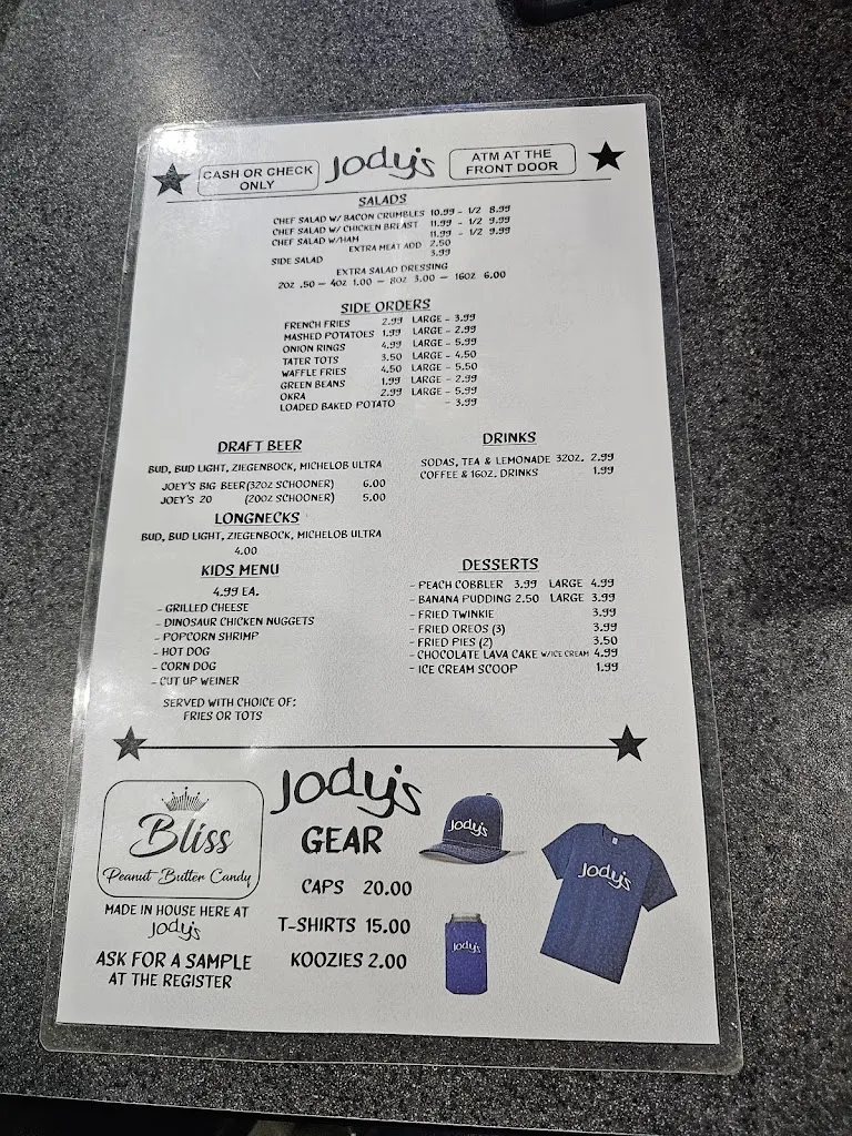 Menu_Old Jody's Restaurant_Temple, TX_image_old_3