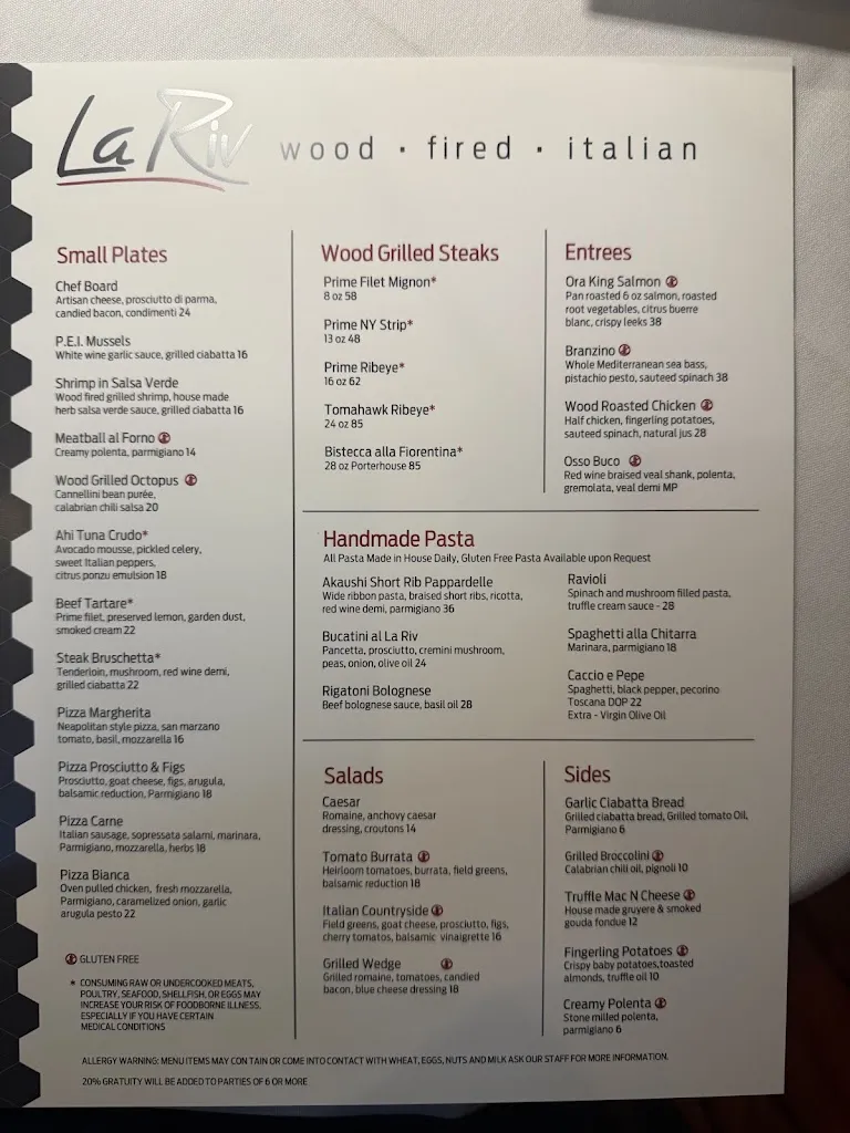 Menu_La Riv Wood Fired Italian - Temple TX_Temple, TX_image_old_2