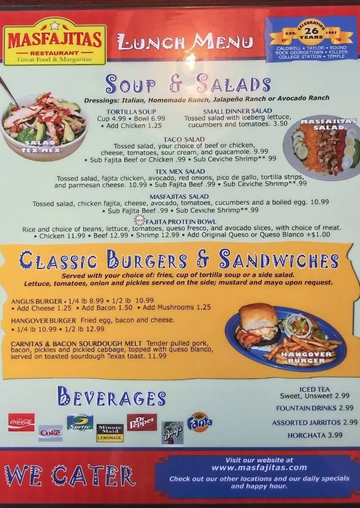 Menu_MasFajitas Mexican Restaurant_Temple, TX_image_old_2
