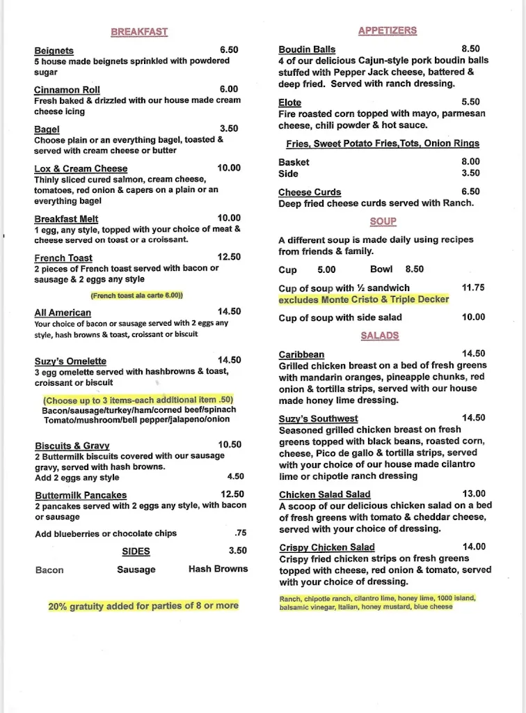 Menu_Suzy Q’s Coffee Shop and Café_Temple, TX_image_old_3