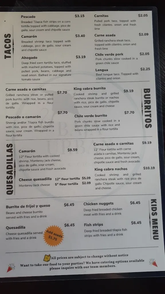 Menu_Baja Urban Seafood_La Puente, CA_image_old_1