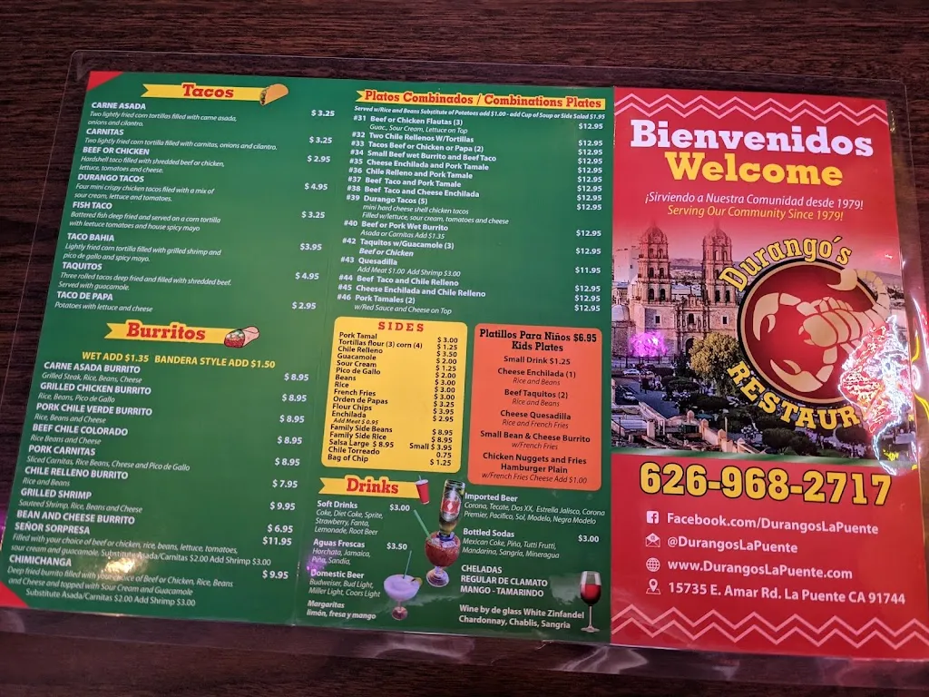 Menu_Durango Restaurant_La Puente, CA_image_old_1