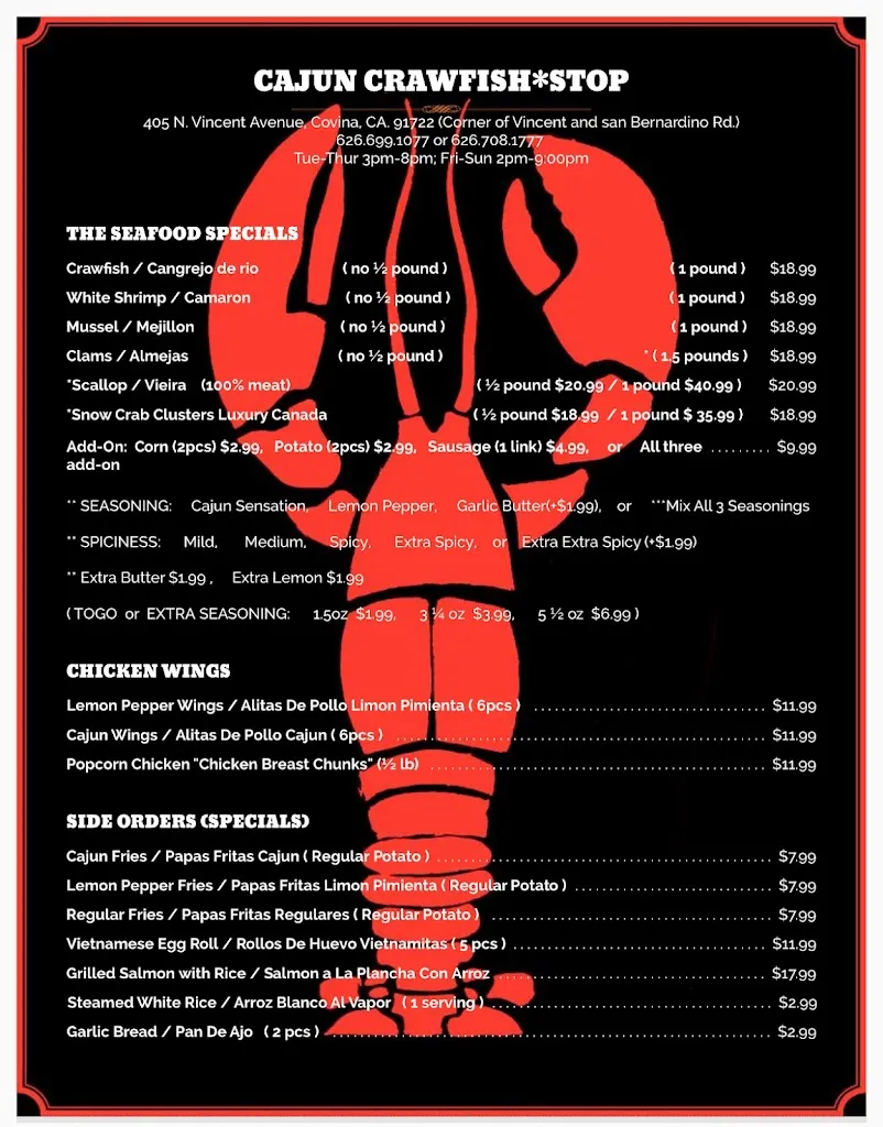 Menu_Cajun Crawfish Stop_Covina, CA_image_old_1