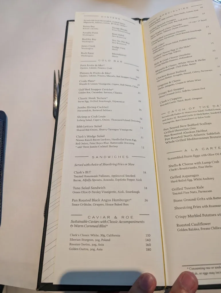 Menu_Clark's Oyster Bar - Aspen_Aspen, CO_image_old_2
