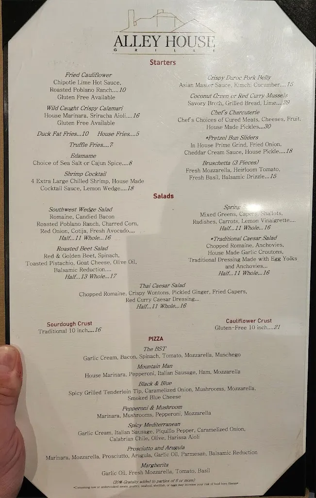 Menu_Alley House Grille_Pagosa Springs, CO_image_old_2