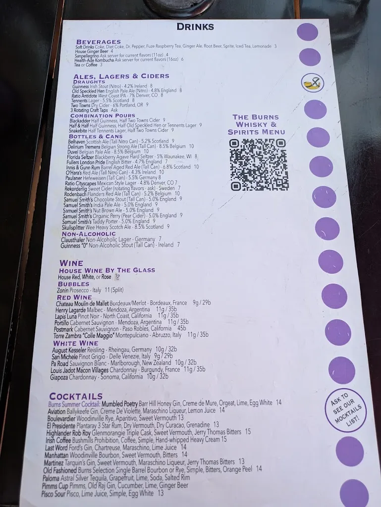 Menu_The Burns Pub & Restaurant_Broomfield, CO_image_old_1