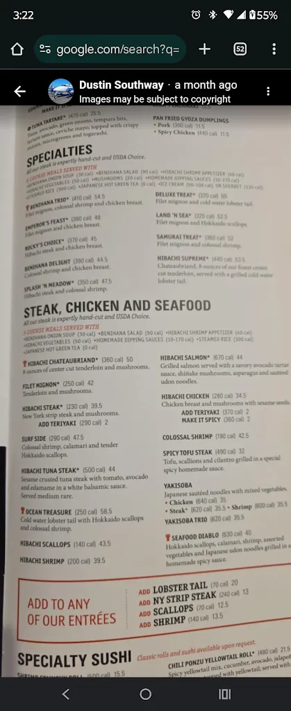 Menu_Benihana_Broomfield, CO_image_old_2