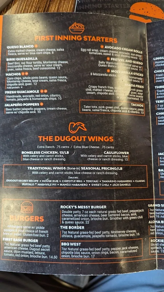 Menu_The Dugout Grill & Bar_Erie, CO_image_old_3
