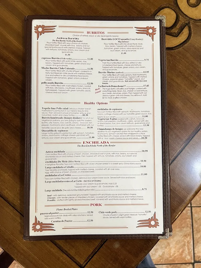 Menu_Fuego Azteca_Erie, CO_image_old_2