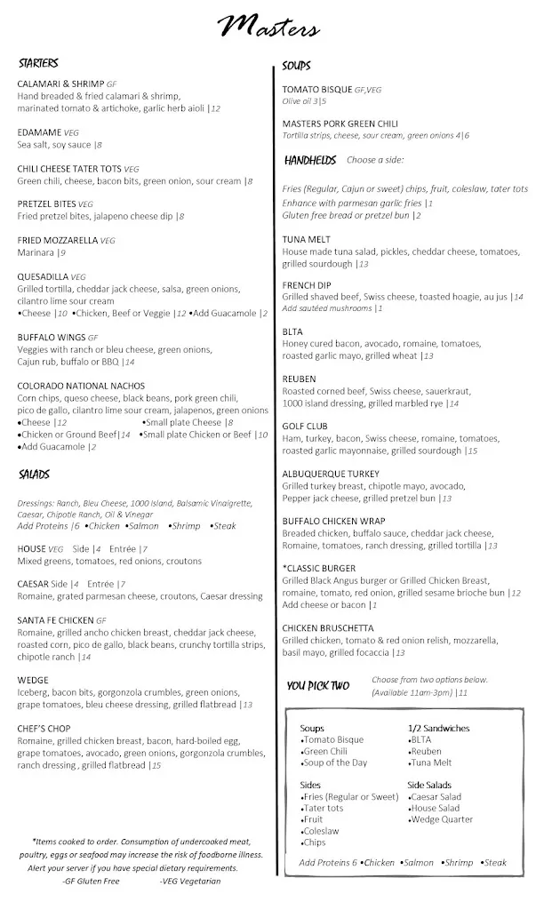 Menu_Masters Restaurant_Erie, CO_image_old_1