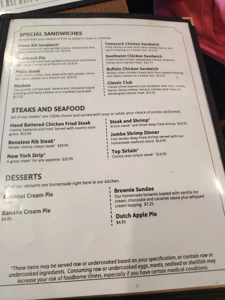 Menu_Tamarack Grill_Fowler, CO_image_old_2