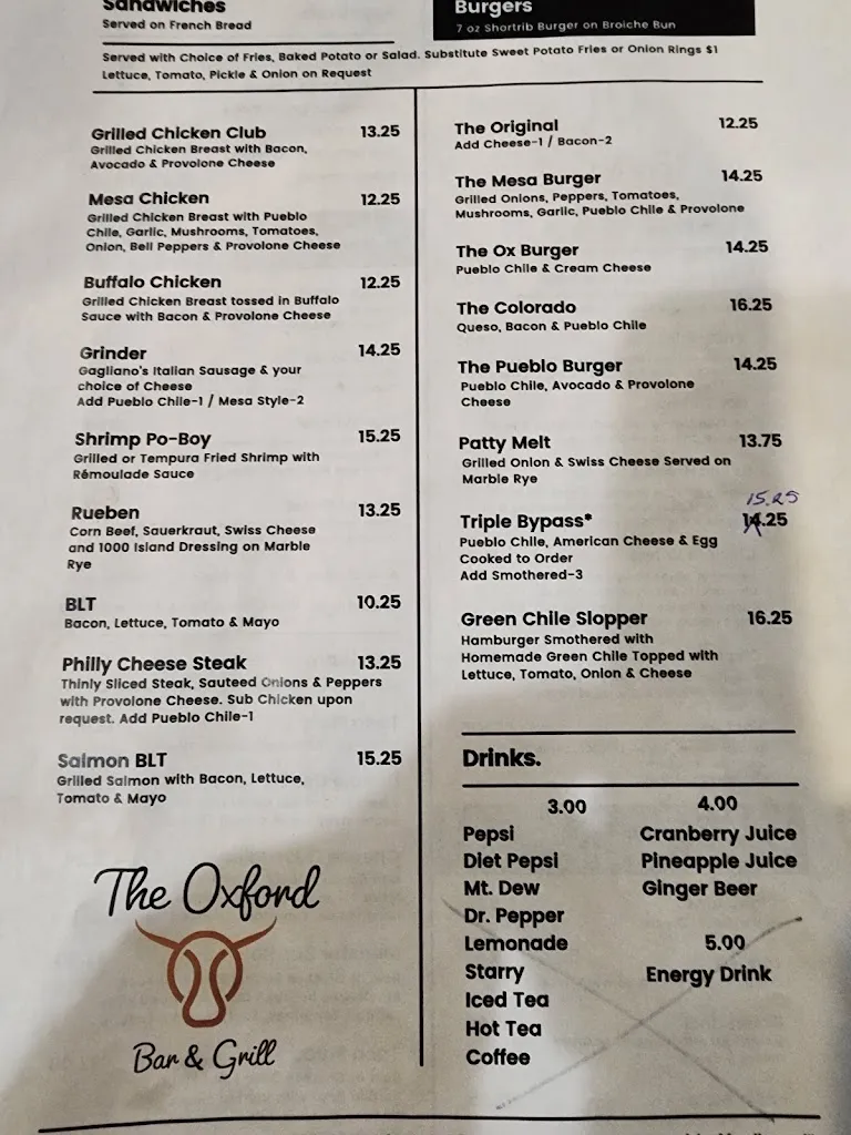 Menu_The Oxford Bar and Grill_Fowler, CO_image_old_1