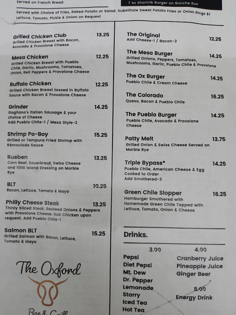 Menu_The Oxford Bar and Grill_Fowler, CO_image_old_3