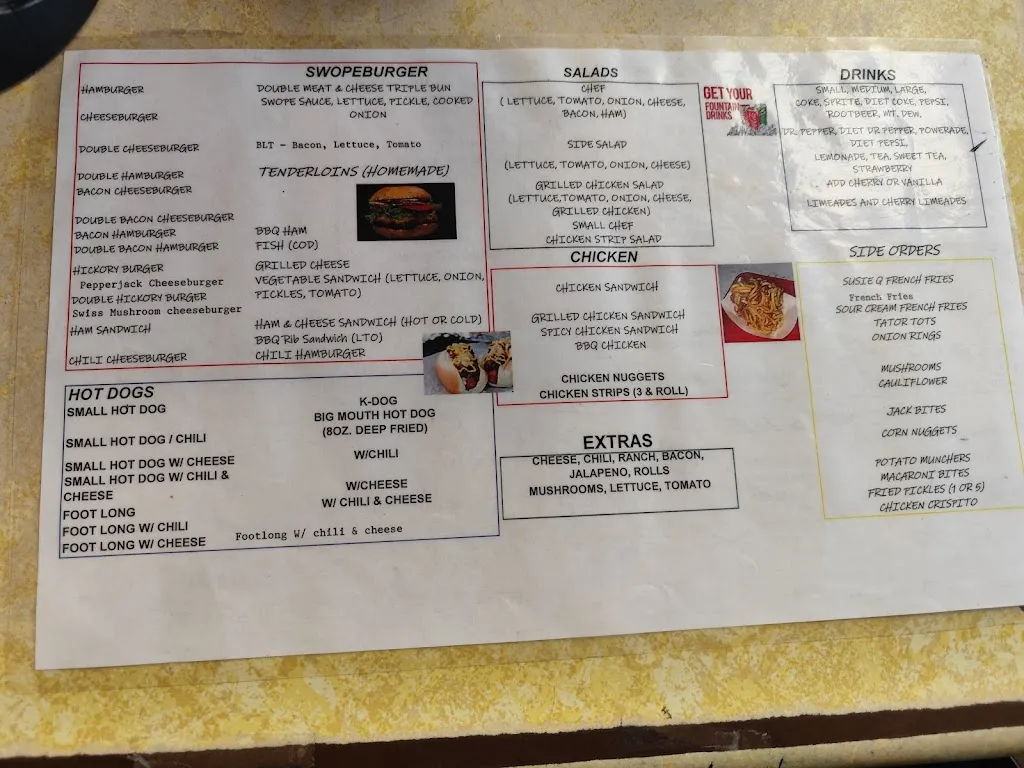 Menu_Swope's Drive-In_Rich Hill, MO_image_old_1