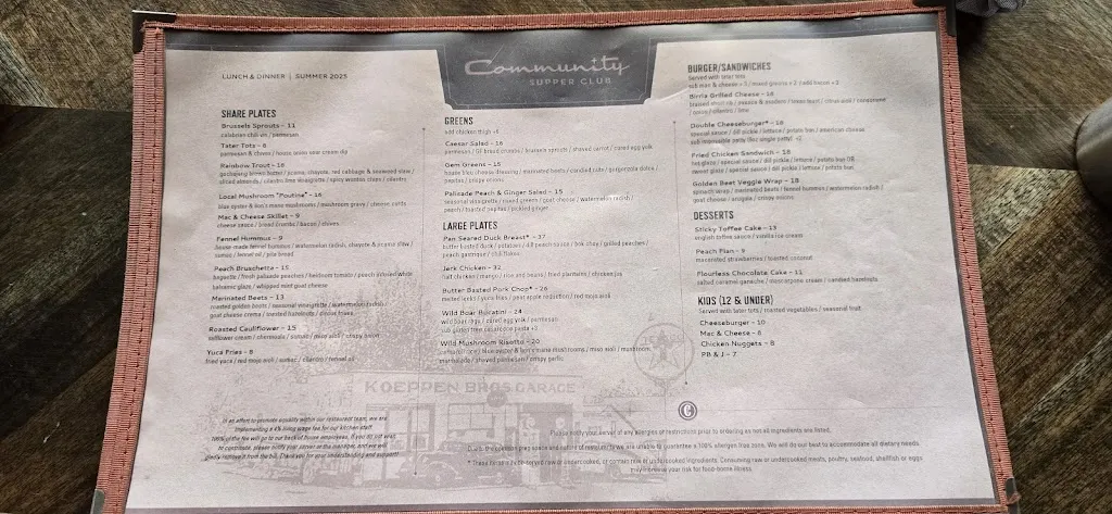 Menu_Community Supper Club_Lafayette, CO_image_old_1