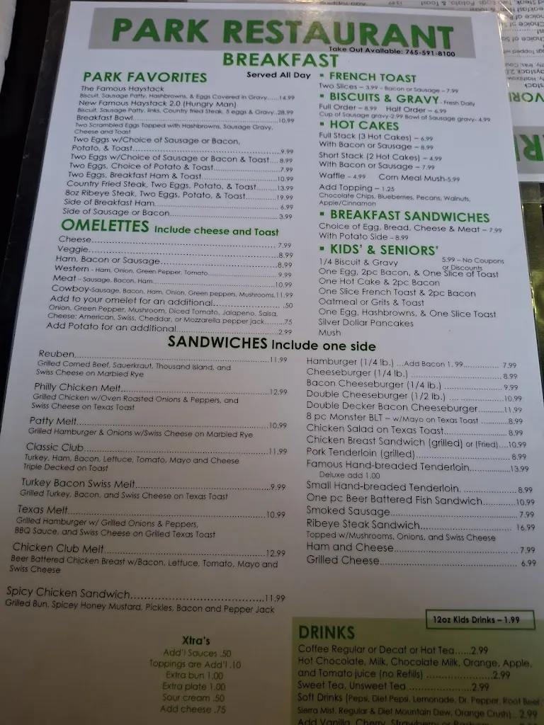Menu_Park Restaurant_New Castle, IN_image_old_2