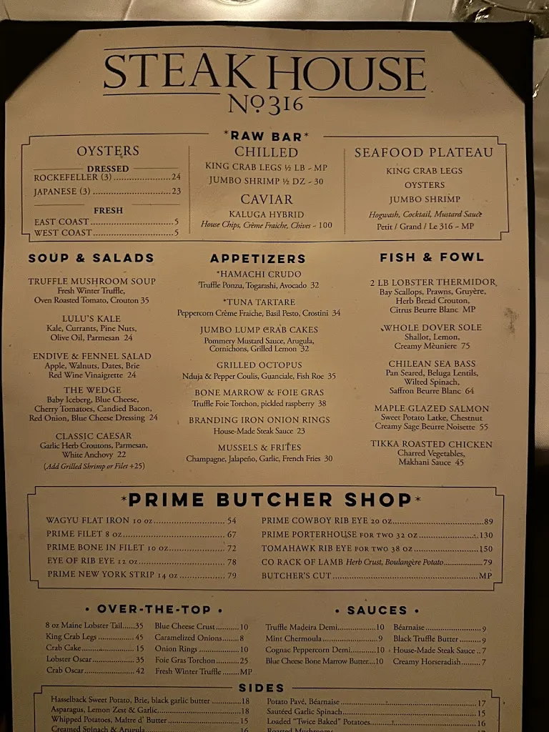 Menu_Steak House No. 316 Aspen_Aspen, CO_image_old_1