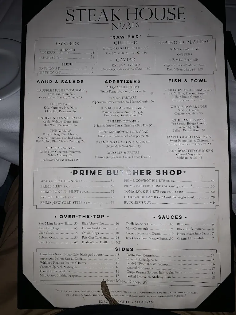 Menu_Steak House No. 316 Aspen_Aspen, CO_image_old_2