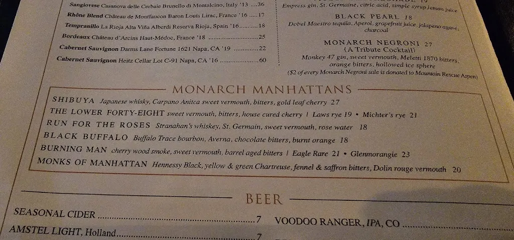 Menu_The Monarch_Aspen, CO_image_old_1