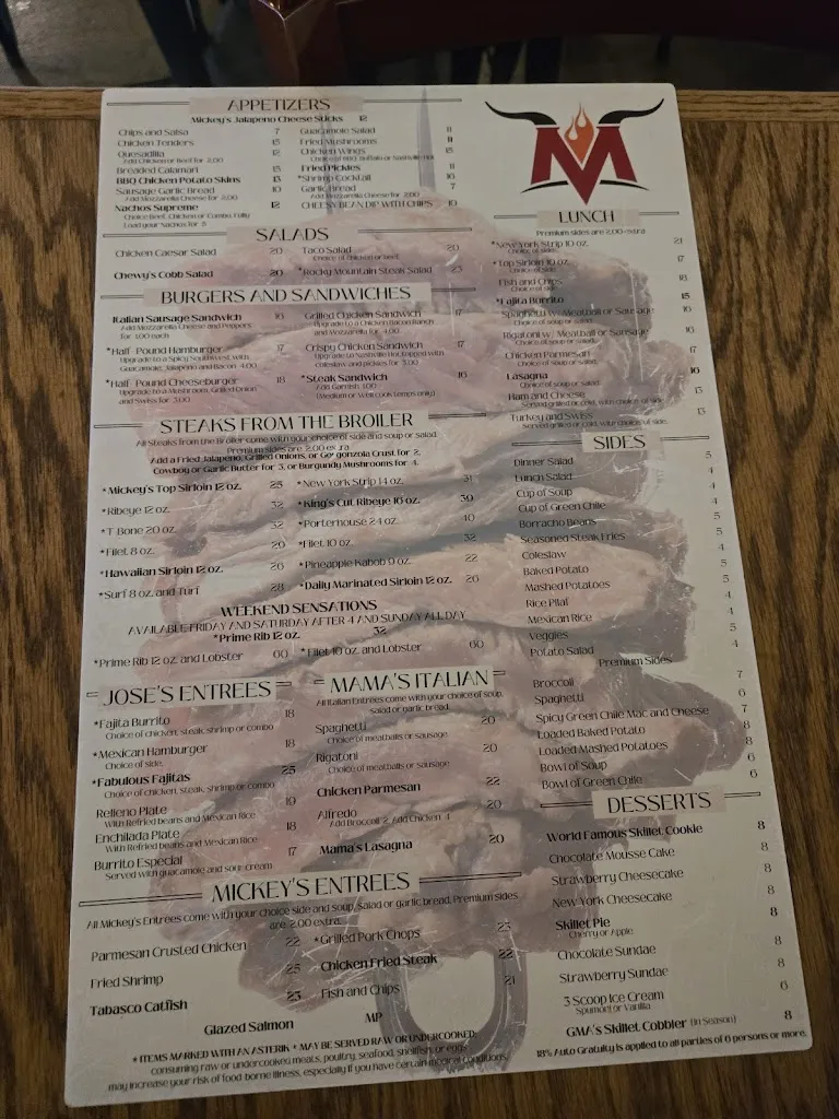 Menu_Mickey's Top Sirloin_Denver, CO_image_old_3