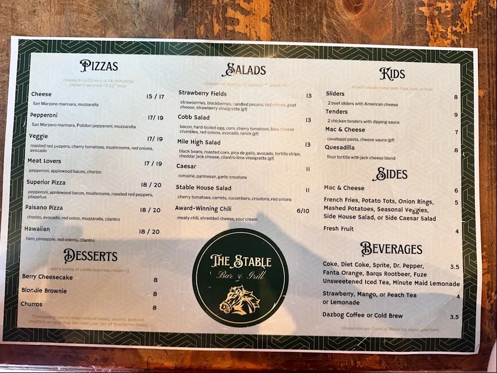 Menu_The Stable Bar & Grill_Superior, CO_image_old_2