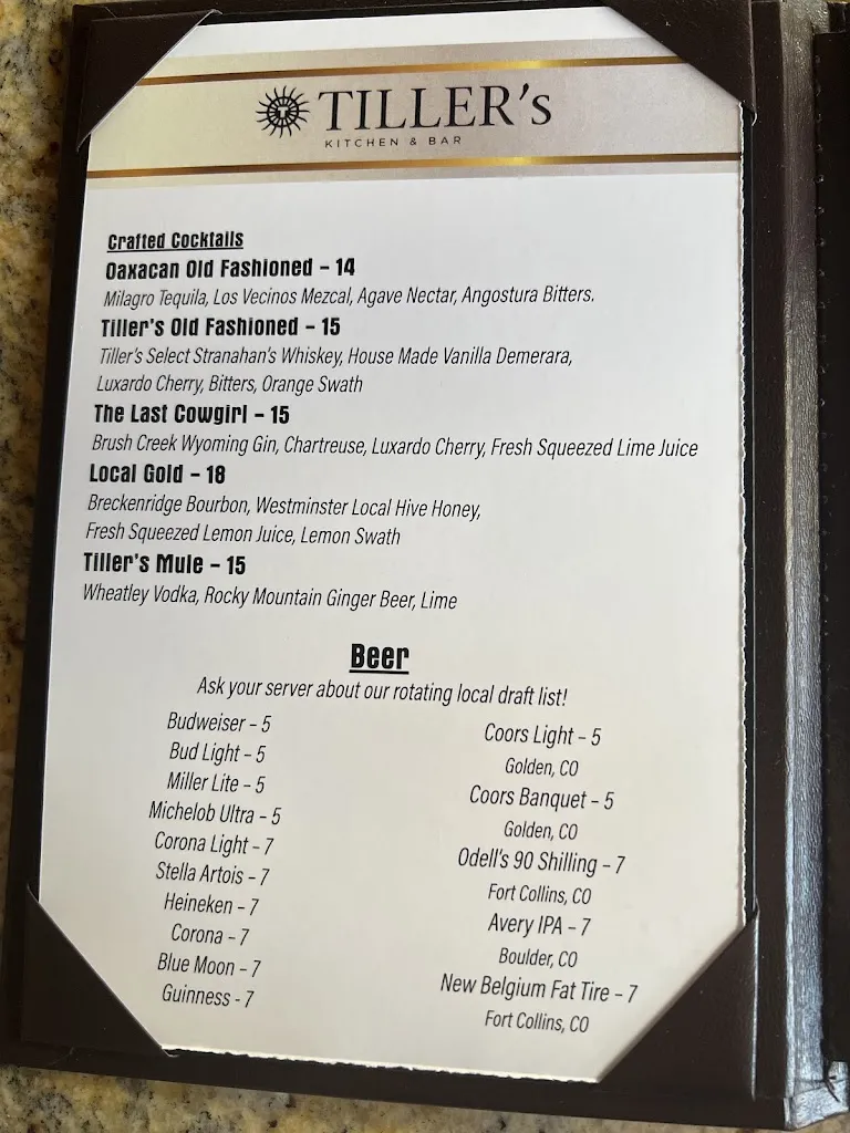 Menu_Tiller's Kitchen and Bar_Westminster, CO_image_old_2
