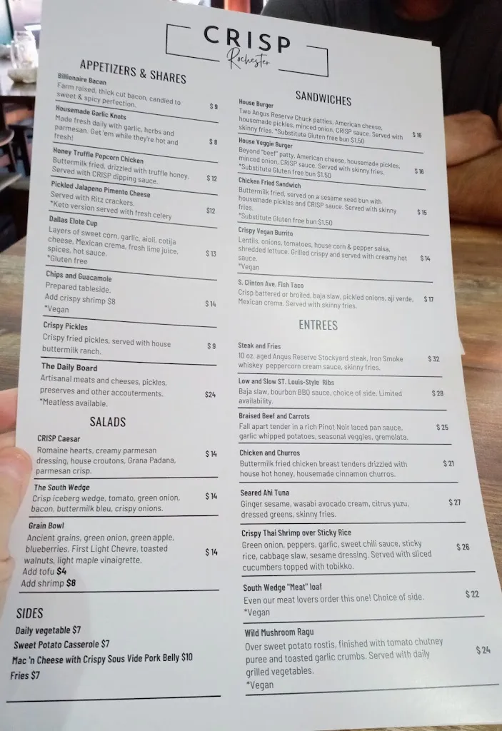Menu_CRISP Rochester_Rochester, NY_image_old_2