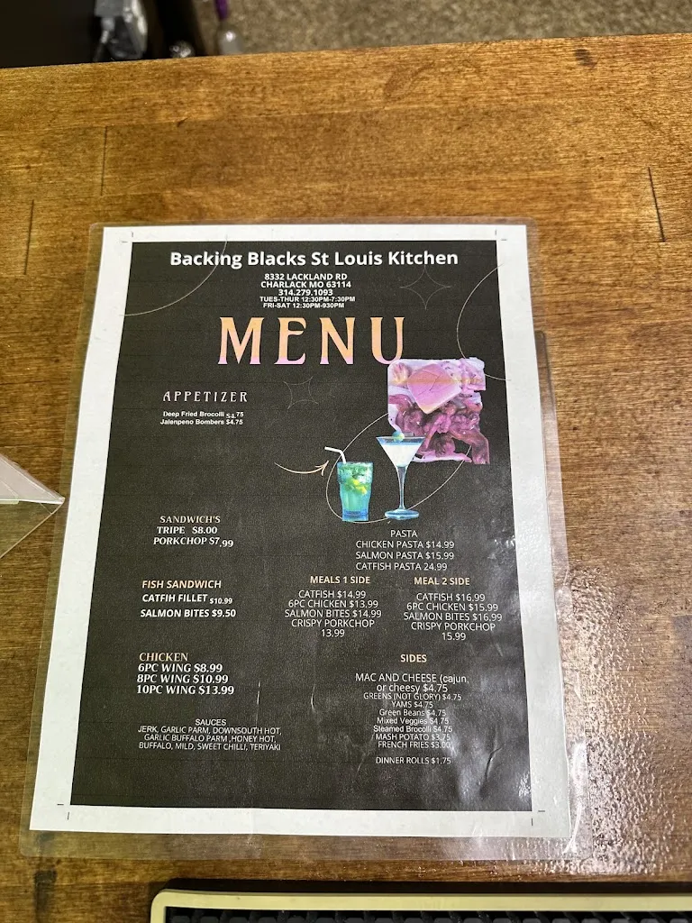 Menu_BACKING BLACKS ST LOUIS KITCHEN/BAR_St. Louis, MO_image_old_1
