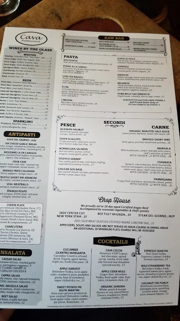 Menu_Cava Italian Restaurant_Southington, CT_image_old_3