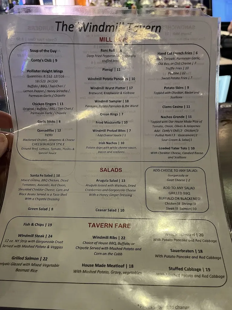 Menu_Windmill Tavern_Stratford, CT_image_old_2