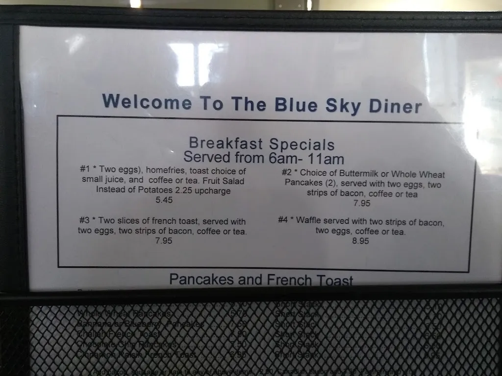 Menu_Blue Sky Diner_Stratford, CT_image_old_2