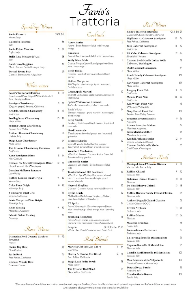 Menu_Favio's Trattoria_Wallingford, CT_image_old_1