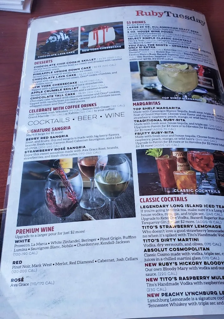 Menu_Ruby Tuesday_Windsor Locks, CT_image_old_2