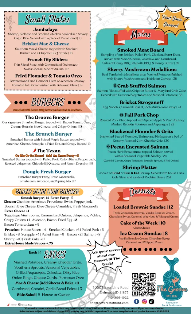 Menu_The Groove_Delmar, MD_image_old_2