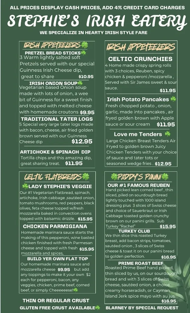 Menu_Stephie's Pub & Irish Eatery_Apopka, FL_image_old_2