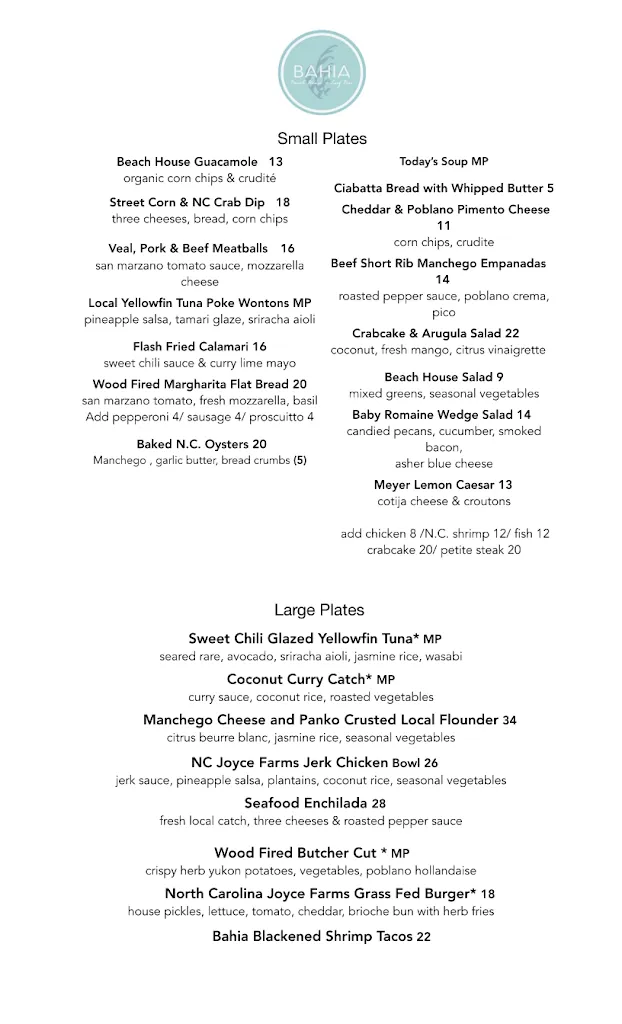 Menu_Bahia Beach House & Surf Bar_Atlantic Beach, NC_image_old_1