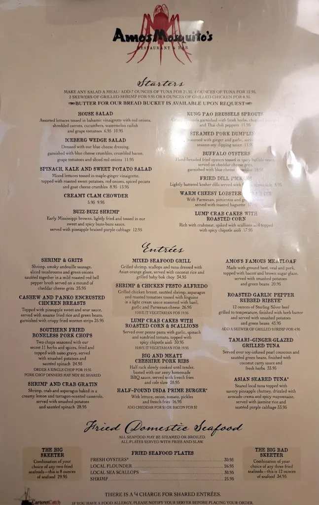 Menu_Amos Mosquito's Restaurant_Atlantic Beach, NC_image_old_2