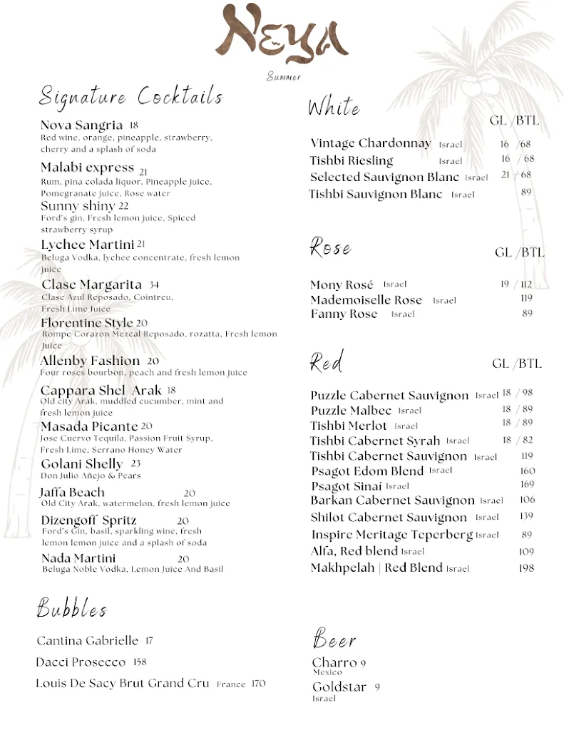 Menu_Neya Restaurant_Surfside, FL_image_old_2