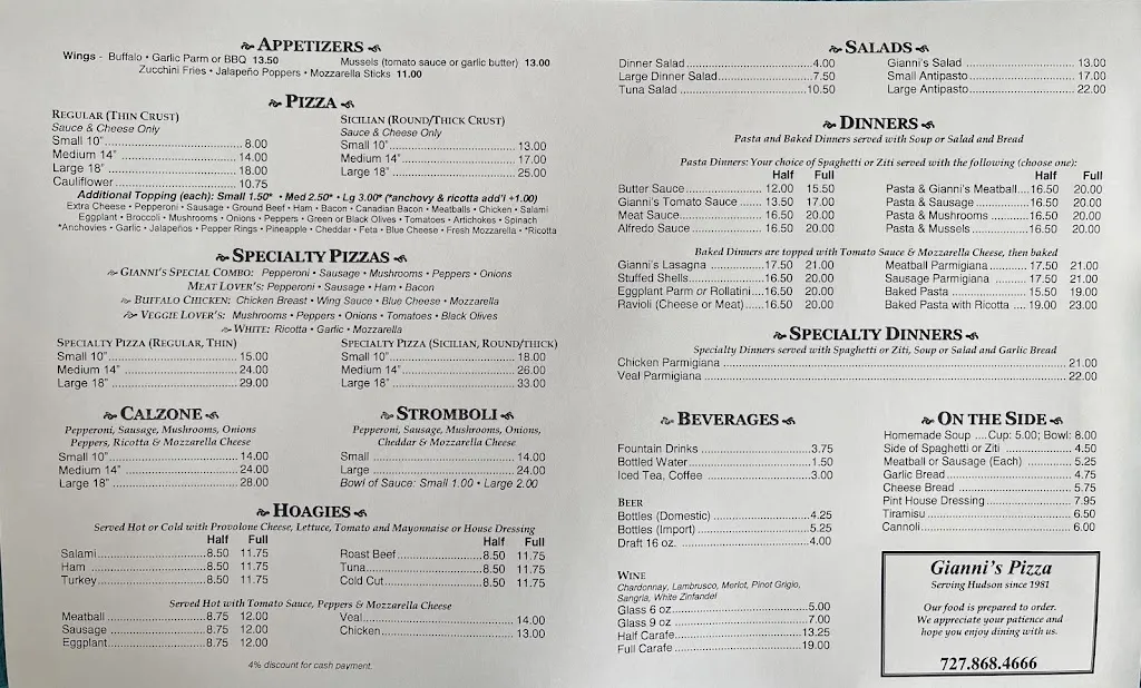 Menu_Gianni's Pizza - Hudson, FL (no other locations)_Hudson, FL_image_old_1