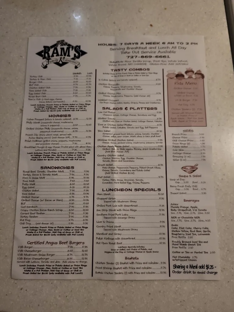 Menu_Ram's Family Restaurant_Hudson, FL_image_old_1